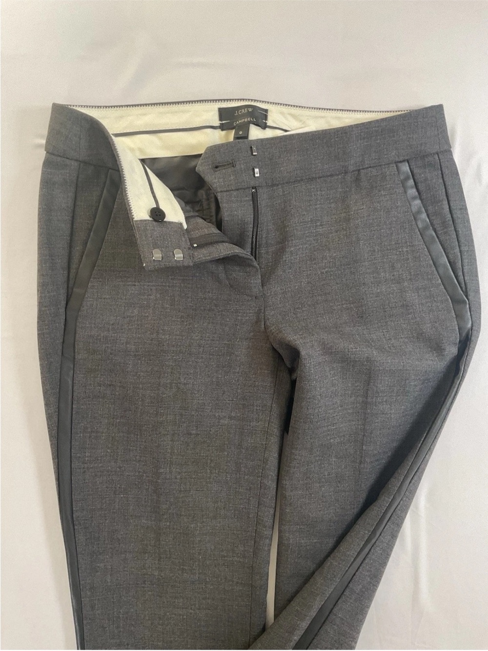 NWT J. Crew Women's Gray Trousers with Contrast Side Trim